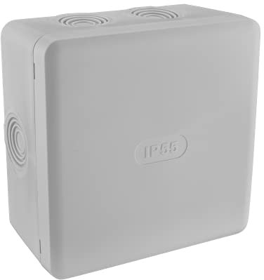 DEBFLEX - Waterproof Junction Box IP55 - for Secure Cable Connection - Surface-Mounted - Grey - 115 x 115 x 60 mm