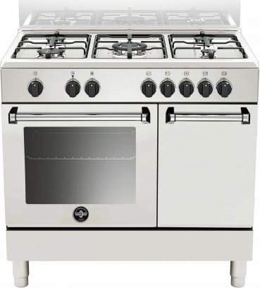 Bertazzoni La Germania Americana AMN9P5EBV cucina Piano cottura Bianco Gas A - Forni e Piano cottura (Piano cottura, Bianco, Manopola, Nero, Frontale, Inferiore dritto)