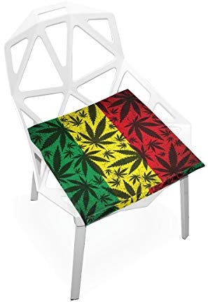 Linomo Marihuana Hojas de Cáñamo de espuma viscoelástica para silla, cojín de asiento para niños, 16 x 16 pulgadas