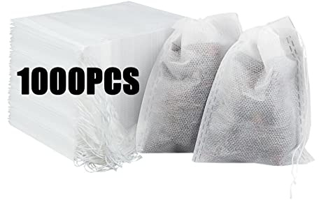 YAYODS 1000PCS Tea Filter Bags, Disposable Empty Tea Infusers, 8x10cm for Cooking, Soaking Medicinal Liquor, Tea Coffee Filter, DIY Craft Spices Storage