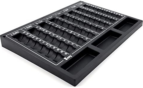 STEY ACCESORIOS Organizador de monedas, caja de caudales, bandeja cuenta monedas - 33,3x33x3,1 cm - Color Negro