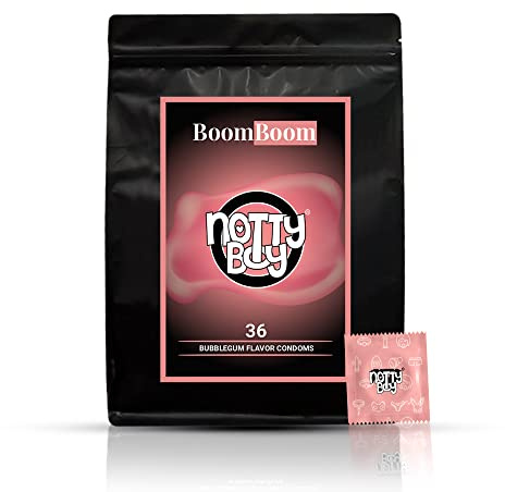 NOTTY BOY Ultra Thin Bubble Gum Flavoured Condoms for Men – 36 Units | Natural Latex, Extra Smooth Lubrication, Close Fit & Reliable Protection
