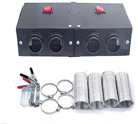 Tragbare Autoheizung, TOTMOX 24V 360W Auto Heizlüfter Frontscheibenheizung Windschutzscheiben, Mini Fensterheizung, Windschutzscheibe Demister Fenster Defroster Standheizung 4 Ports Warmlüfter