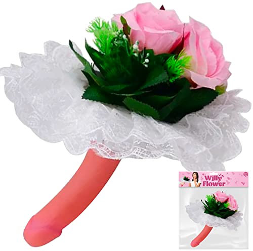 Original Cup - Bouquet di Fiori con Willy - Un Bouquet da Sposa Unico con Fiori Sintetici e Un Pene al Posto degli steli - Accessorio Divertente per Il Matrimonio