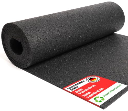 GMP Bautenschutzmatte 8 mm x 50 cm x 10 m | Terassenpad Rolle | Unterleger Gerüstbau | Unterkonstruktion WPC, Fliesen, Dielen | Verschiedene Größen | Gummigranulat