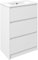 kleankin 600mm Bathroom Vanity Unit with Basin and Single Tap Hole, High Gloss White Floor Standing Bathroom Sink Unit with 2 Drawers