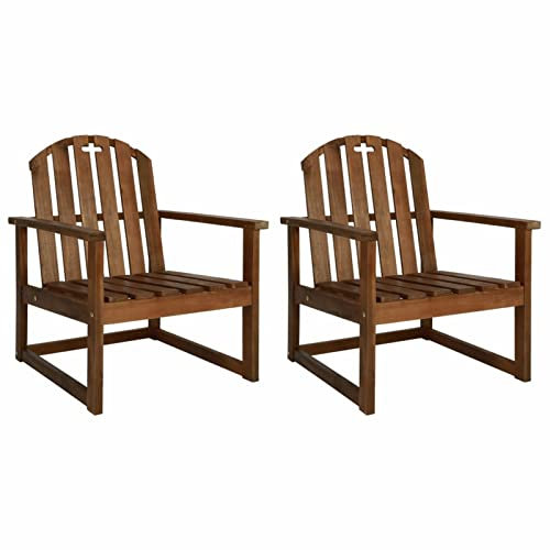 LAPOOH Garten-Armlehnstühle 2 STK Hochlehner Gartenstuhl, Gartensessel, Terrassenstühle, Balkon Stuhl, Balkonstuhl, Massivholz Akazie