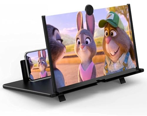 14 Screen Magnifier for Smartphone,3D HD Mobile Phone Magnifying Projector Screen Enlarger for Movies, Videos, and Gaming,Foldable Phone Stand with Screen Amplifier,Gifts for Mom Dad