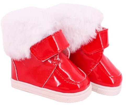 Aeromdale Puppenschuhe, PU-Stiefel, Plüschstiefel, Schuhe für 18-Zoll-amerikanische Puppen, 46 cm, Mädchenpuppen, 43 cm, Puppenzubehör – B1300 – 1 Paar