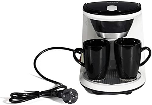 TEmkin Filter Coffee Machine Electric Coffee Machine, Office And Home Double Cup Drip Coffee Machine with Automatic Insulation And Anti Dry Burning, 450W (C) (D)