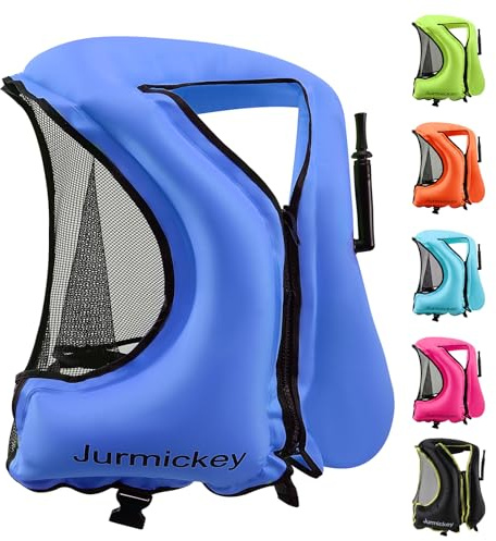 Snorkel Vest for Adults, Inflatable Snorkeling Vest for Men & Women, Portable Swim Jacket & Buoyancy Vest for Snorkeling, Swimming, Kayaking, Boating