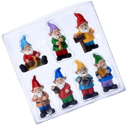 CIMAXIC 1 Satz 7-teilige Kunstharz-Ornamente Gnom-Dekorationen Zuhause Und Weihnachten Miniatur-gartenzwerge Zum Basteln