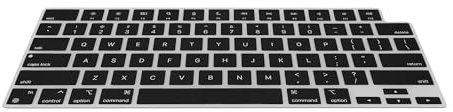 kwmobile Protezione Tastiera Americana Compatibile con Apple Macbook Air 13.6 M3 2024 A3113 - Cover Tastiera Inglese US Copertina Silicone nero