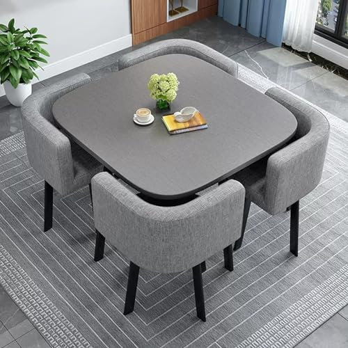 WRYsqbhjyb Esstisch Rund 80 cm, Esstisch mit 4 Stühlen, Moderner Couchtisch Rund, Tisch für Wohnzimmer, Esszimmer, Empfangsraum (Color : Q-1)