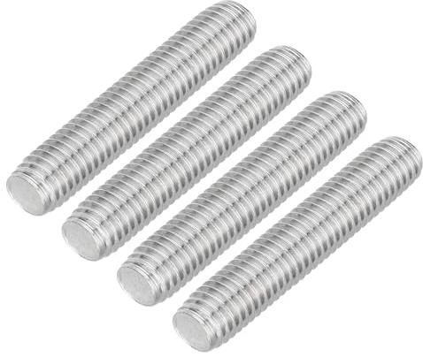 QUARKZMAN 4 Stück Gewindestangen, M10 x 50mm, 304 Edelstahl, Gewindestab mit metrischem Vollgewinde, M10-1,5 Gewindestift für Möbel- und Maschinenmontage