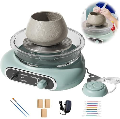YhsPkh Mini-Keramikformmaschine – 12 cm Drehteller/Nut Abnehmbar/Fußpedal, Für Den Schulunterricht, Kinder-Keramikunterricht,A