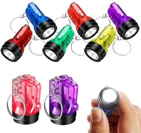 Doukesh Mini Lampe de Poche Porte-Clés,Mini Lampe Torche LED,Portable Lampe de Poche,Petite Lampe Torche LED pour Camping/Randonnée/Urgence,8PC