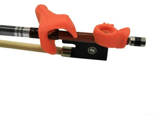 Geigenbogen-Korrektor, Geigenbogen-Haltebogenhalter, gebogene Pinky-Stütze, Violinen-Viola-Bogen Lehrhilfe Violinenbogen-Griff-Halt (Orange)