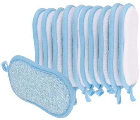 QUARKZMAN Multiusos Cocina Plato Esponja Estropajo, 10uds Antirayaduras Microfibra Estropajos Esponjas Exfoliante para Lavar Platos Limpieza Cocina, Azul