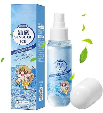 Spray Rinfrescante per la Stagione Calda al Profumo di Menta - Sollievo Lenitivo per il Corpo da 100 ml, Freddo per Vampate di Calore e Scottature