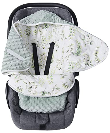 winter baby swaddle blanket wrap for car seat newborn Cotton 0-3 Months 0-12 Months for Boys Girls Universal (Green Leaves, 0-3 Months)