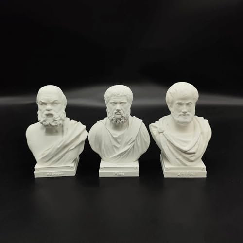Sócrates - Escultura de cabeza de filósofo griego antiguo (10 cm), estatuas griegas, decoraciones para hogar y oficina (Sócrates, Platón, Aristóteles)