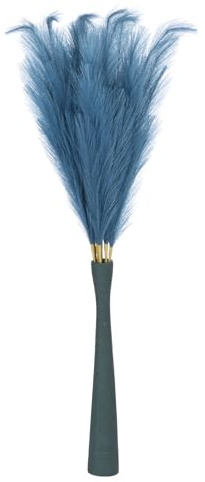 sourcing map 8PCS Faux Pampas Grass Decor Tall, 45/114cm Large Artificial Fluffy Grass Stems Fake Dried Flowers for Home Wedding Vase Decoration, Blue