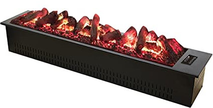 BGFYUSF Elektrischer Kamin Kamin Einbau-Elektrokamin Einsatz， Elektrokamin Mit Simulationsscheit Holzkohle Dekoration， Kamin Mit Realistischer Flamme 3D，A-27.5 inch
