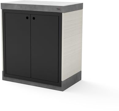 MAESTRO FERRETERO TUOZI - Standmodul Plan/VENIT 1 für vorgefertigten Grill (weiß, grau, schwarz, 78 x 47 x 47 cm) - Verwendung im Freien