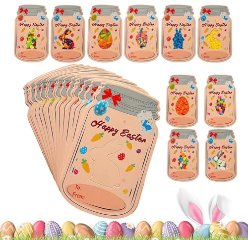 Osterkarten,Fröhliche Osterkarte,Ostergrußkarten,24er Pack Lustige Osterkarten Fröhliche Osterkarten Set, Grußkarten, Osterpostkarten, Ostereier-Notizkarten Für Den Austausch Im Klassenzimmer