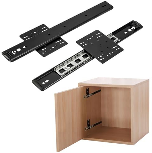 Guías de puerta corredera y herrajes para puertas de armario empotrables, bisagras de puerta de armario, bisagras de puerta, guías de puerta, deslizadores ocultos invisibles y bisagras (350 mm/14