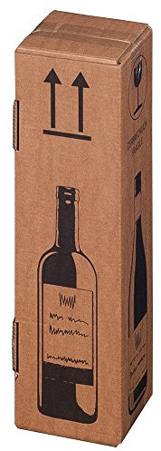Weinkarton Flaschen Versandkarton Flaschenkarton für 1 Flasche mit PTZ-Zulassung 105 x 105 x 420 mm | braun | 1 Stück