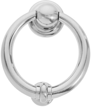 Homoyoyo Chrome Door Knocker Unique Door Knocker in Zinc Alloy with Loud Sound for Office Buildings and Shops | European Style, Modern Minimalist Ring Design, Wear Resistant Build, and Loud Sound