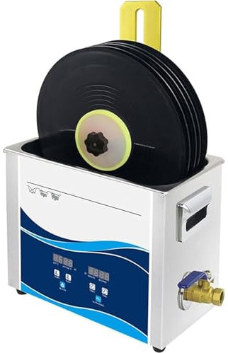 Ultrasonic Record Cleaner Machine, 6.5L Vinyl Cleaning System with Adjustable Temperature, Timing, and Automatic Rotation for Professional Record Care
