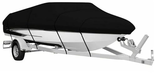 NEWFUN Båtskydd 210D, dammtät UV-beständig Båtduk för Yacht Snabbbåt Fiskebåt V-Båtbotten (14-16FT)