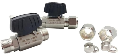 1pcs Stainless Steel Double Ferrule Ball Valve 6mm 8mm 10mm 12mm 14mm 16mm 1/4 3/8 3/4'' 1/2(3/4)