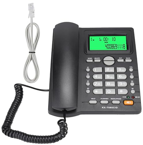 Telefono fisso di Zenithaur per casa, display ID chiamante, funzione muta, monte a parete da scrivania, ultimo numero di redazione, nessuna batteria richiesta