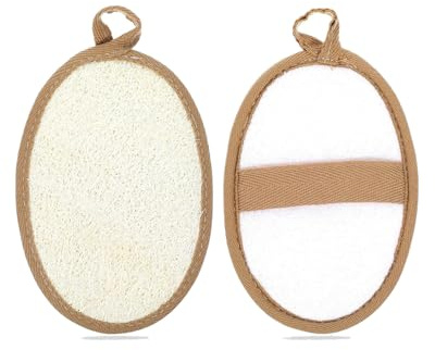 ZEXIJOW Esponja de Luffa Natural Exfoliante Corporal (2 Piezas),Estropajo Ecológico y Biodegradable para Ducha de Mujeres y Hombres,Incluye Tamaños 16x11cm