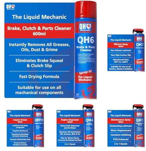 Quinton Hazell DIY Maintenance Kit (5 Piece Set) - Brake Cleaner, Silicone Spray, Penetrating Lubricant, Engine Degreaser & Copper Grease - 5 x 600ml Sprays