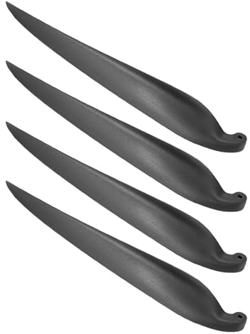 sourcing map RC Glider Propeller Replacement Prop Blades, 16.5x10 Inch RC Folding Propeller Nylon Blades Parts for Spinner D28-D48mm Glider Airplane Prop Replacement(Black, 2 Pairs)