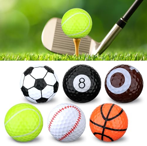 Seivunol 6er Pack Lustige Golfbälle mit Harzschale und Gummikern | Neuartige Personalisierte Golfbälle, Lustige Golf Geschenke für Männer, Golfer und zu Geburtstagen, Feiertagen und Jubiläen