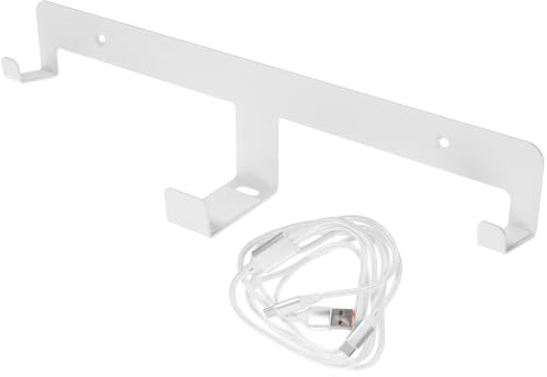 Soporte para Gafas de Realidad Virtual de Hierro Blanco, Ahorro Espacio | Protección de Seguridad, Diseño Multifuncional, Uso en Casa y Oficina, con Cable de Carga Dual C