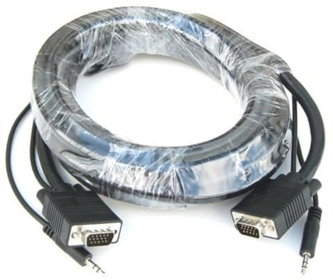 RiteAV SVGA 10ft 3 m VGA (D-Sub) + 3,5mm Negro - Adaptadores de Cable de vídeo (3 m, VGA (D-Sub) + 3,5mm, VGA (D-Sub) + 3,5mm, Negro, Macho/Macho)