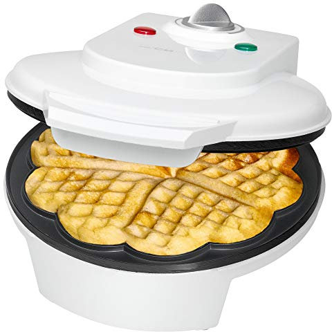 Gaufrier Électrique - Machine à Gaufre - Gaufrier en Forme de Coeur - Appareil à Gaufre Professionnel - WA 3491 blanc CLATRONIC