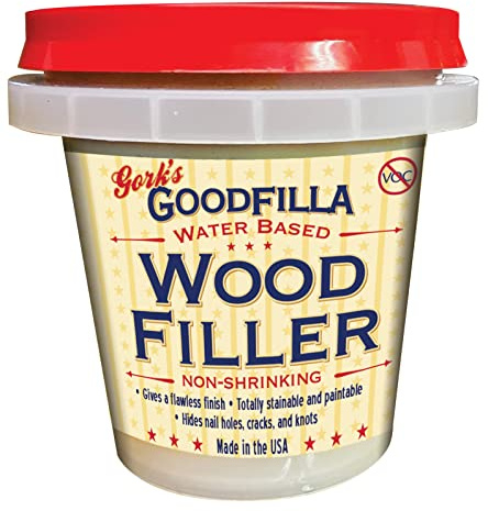 Goodfilla Red Oak, 8 oz, Wood and Grain Filler, Stainable, Tintable, Sandable, Zero Waste, Non-Toxic, USA Made