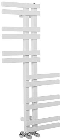 Warmehaus Designer Bathroom Heated Towel Rail Warmer 1000x550mm White | Reversible Bathroom Ladder Radiator, for Bathroom Kitchen, Central Heating, Premium Mild Steel, Wall Mounted