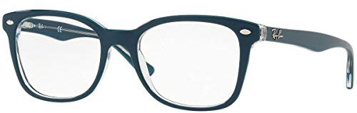 Ray-Ban Unisex-Erwachsene 0RX 5285 5763 53 Brillengestelle, Türkis (Topo Turquoise On Transparent)