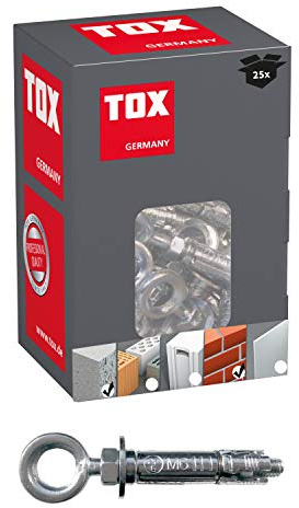 TOX 3710204 Spreizanker mit Öse Pirat Sven-O, M10x60, Inhalt 25 Stück, 03710204, Grau