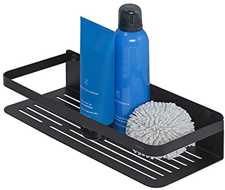 Tiger Caddy Shower Basket Large, Stainless Steel, Black, 32 x 70 x 13.6 cm