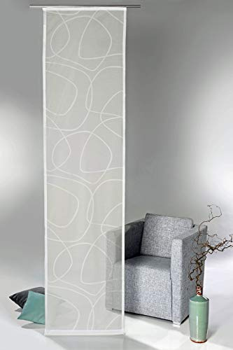 heimtexland Typ595 Stones Abstrait Rideau Salle de Bain Coulissant avec Accessoires 60 x 245 cm Blanc Naturel